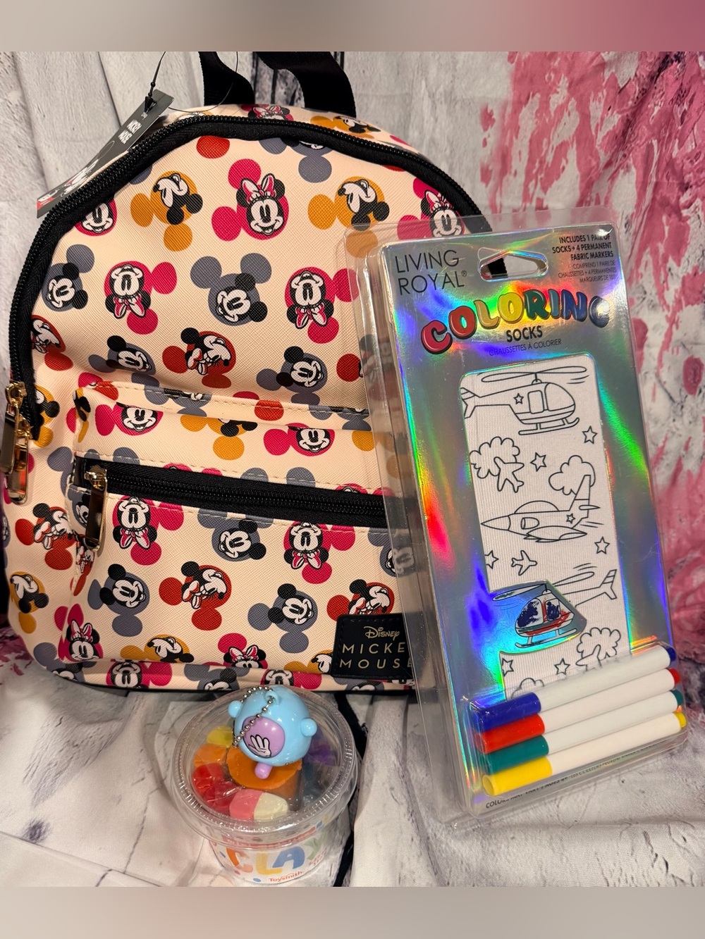 Mickey Bioworld backpack bundle NWT K4